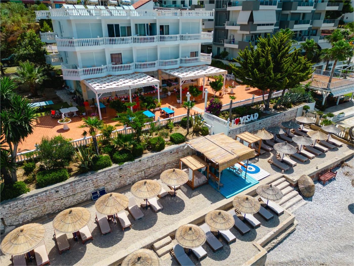 Sun loungers and umbrellas, free for guests