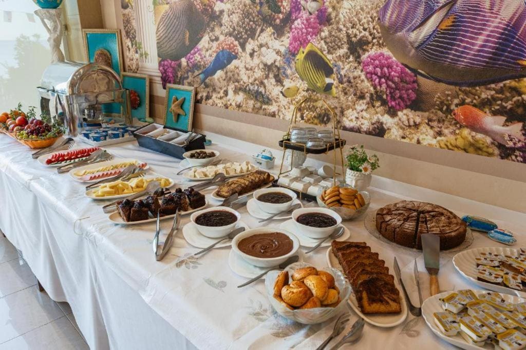 The breakfast buffet